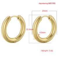 1 Pair Casual Simple Style Round Plating Copper 18k Gold Plated Hoop Earrings main image 4