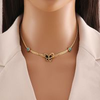 Stainless Steel 18K Gold Plated Simple Style Plating Butterfly Turquoise Bracelets Earrings Necklace main image 5