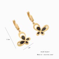Stainless Steel 18K Gold Plated Simple Style Plating Butterfly Turquoise Bracelets Earrings Necklace sku image 1