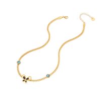 Stainless Steel 18K Gold Plated Simple Style Plating Butterfly Turquoise Bracelets Earrings Necklace main image 8