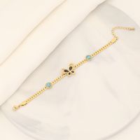 Stainless Steel 18K Gold Plated Simple Style Plating Butterfly Turquoise Bracelets Earrings Necklace main image 6
