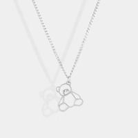 Cute Simple Style Little Bear Alloy Hollow Out Inlay Rhinestones Unisex Pendant Necklace main image 1