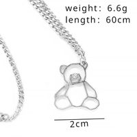 Cute Simple Style Little Bear Alloy Hollow Out Inlay Rhinestones Unisex Pendant Necklace main image 2