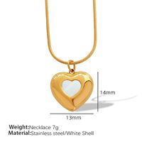 Elegant Formal Simple Style Heart Shape Titanium Steel Plating Inlay Shell 18k Gold Plated Earrings Necklace main image 2