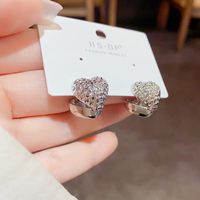 1 Pair Elegant Heart Shape Plating Inlay Copper Artificial Pearls 18k Gold Plated White Gold Plated Earrings main image 7