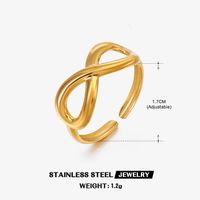 304 Stainless Steel 18K Gold Plated Simple Style Plating Geometric Rings sku image 3