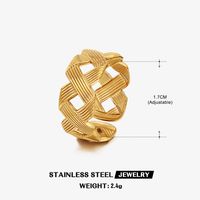 304 Stainless Steel 18K Gold Plated Simple Style Plating Geometric Rings sku image 6