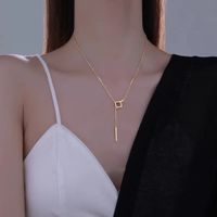 Stainless Steel 18K Gold Plated Simple Style Plating Geometric Necklace sku image 1
