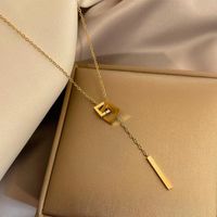 Stainless Steel 18K Gold Plated Simple Style Plating Geometric Necklace main image 5