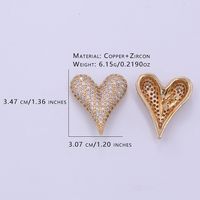 1 Pair Sweet Shiny Heart Shape Plating Inlay Copper Zircon 18K Gold Plated Ear Studs main image 2