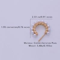 1 Paire Style Simple Style Classique Rond Incruster Le Cuivre Perles Artificielles Zircon Boucles D'Oreilles main image 2