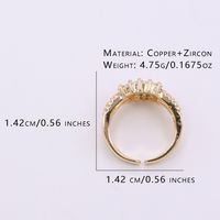 Copper 18K Gold Plated Elegant Lady Modern Style Plating Inlay Geometric Zircon Open Rings main image 2