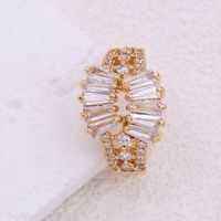 Copper 18K Gold Plated Elegant Lady Modern Style Plating Inlay Geometric Zircon Open Rings main image 3