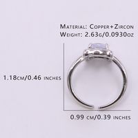 Copper 18K Gold Plated Glam Plating Inlay Solid Color Zircon Open Rings main image 5