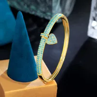 Le Cuivre Plaqué Or K Décontractée Élégant Incruster Forme De Cœur Turquoise Bracelet main image 3