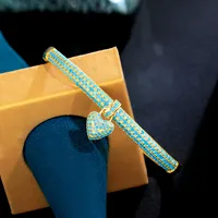 Le Cuivre Plaqué Or K Décontractée Élégant Incruster Forme De Cœur Turquoise Bracelet main image 6
