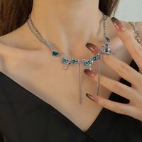 Collares Colgantes De Aleación De Perlas De Mariposa Con Forma De Corazón De Moda Para Mujer sku image 44