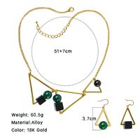 Elegant Luxurious Triangle Alloy Plating Inlay Acrylic Resin 18k Gold Plated Women's Earrings Necklace main image 2