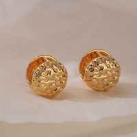 1 Pair Simple Style Geometric Solid Color Plating Copper 18k Gold Plated Ear Studs main image 4