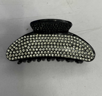 Simple Style Solid Color Plastic Inlay Artificial Pearls Artificial Diamond Hair Claws sku image 5