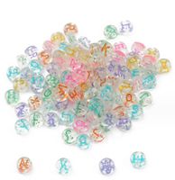100 Pieces 4 * 7mm Hole 1~1.9mm Arylic Letter Number Beads sku image 1