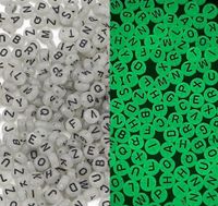 100 Pieces 4 * 7mm Hole 1~1.9mm Arylic Letter Number Beads sku image 2