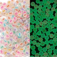 100 Pieces 4 * 7mm Hole 1~1.9mm Arylic Letter Number Beads sku image 4