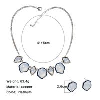 Glam Luxurious Geometric Copper Plating Inlay Glass Glass Stone Platinum Plated Earrings Necklace main image 2