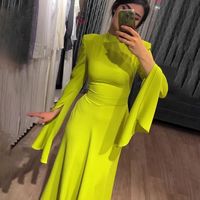 Women's Sheath Dress Elegant Classic Style High Neck Long Sleeve Solid Color Maxi Long Dress Daily main image 6