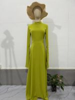Women's Sheath Dress Elegant Classic Style High Neck Long Sleeve Solid Color Maxi Long Dress Daily sku image 3