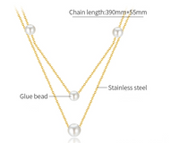 Stainless Steel Simple Style Pearl Layered Necklaces main image 2
