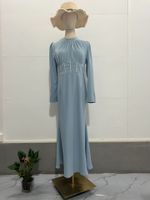 Women's Sheath Dress Elegant Classic Style High Neck Long Sleeve Solid Color Maxi Long Dress Daily sku image 3