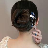 Women's Chinoiserie Retro Sector Flower Alloy Plating Hairpin main image 4