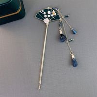 Women's Chinoiserie Retro Sector Flower Alloy Plating Hairpin main image 3