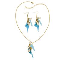 Fairy Style Elegant Flower Copper Plating Inlay Artificial Pearls Rubber Zircon 18k Gold Plated Earrings Necklace main image 3