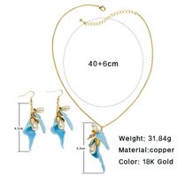 Fairy Style Elegant Flower Copper Plating Inlay Artificial Pearls Rubber Zircon 18k Gold Plated Earrings Necklace main image 2