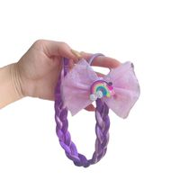Girl's Cute Rainbow Chemical Fiber Contrast Collar Net Yarn Bowknot Hair Tie Party Headpieces main image 2