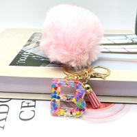 Luxurious Letter Colorful Arylic Unisex Bag Pendant Keychain main image 1