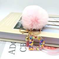 Luxurious Letter Colorful Arylic Unisex Bag Pendant Keychain main image 4