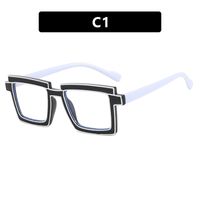 Exaggerated Punk Stripe Pc Square Full Frame Optical Glasses sku image 1
