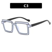 Exaggerated Punk Stripe Pc Square Full Frame Optical Glasses sku image 3