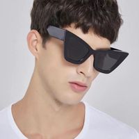 Hip-hop Exaggerated Streetwear Solid Color Ac Cat Eye Full Frame Men's Sunglasses main image 1