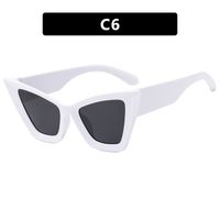 Hip-hop Exaggerated Streetwear Solid Color Ac Cat Eye Full Frame Men's Sunglasses sku image 6