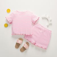 Simple Style Color Block Cotton Girls Clothing Sets main image 5