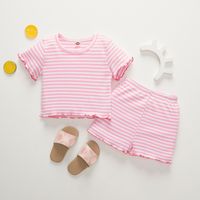 Simple Style Color Block Cotton Girls Clothing Sets sku image 1