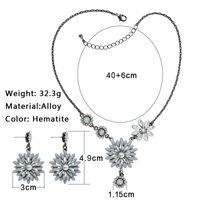 Glam Shiny Flower Alloy Inlay Artificial Pearls Glass Zircon Women's Earrings Necklace main image 2