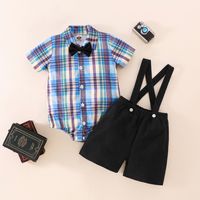 Casual Color Block Cotton Boys Clothing Sets main image 3