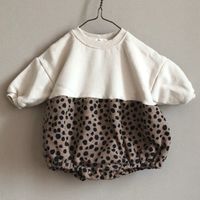 Vintage Style Color Block Cotton Baby Rompers main image 4