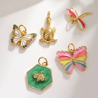 1 Piece Cute Tortoise Dragonfly Butterfly Copper Enamel Plating Jewelry Accessories main image 6