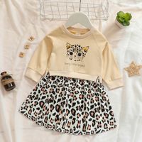 Casual Leopard Cotton Girls Dresses main image 6